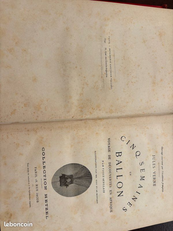 Jules Verne – Cinq semaines en ballon – Hetzel – vers 1909 (image 4)