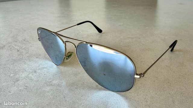 Lunettes de Soleil Ray-Ban Aviator Argent / Miroir - Avec Étui & Chiffon (image 3)