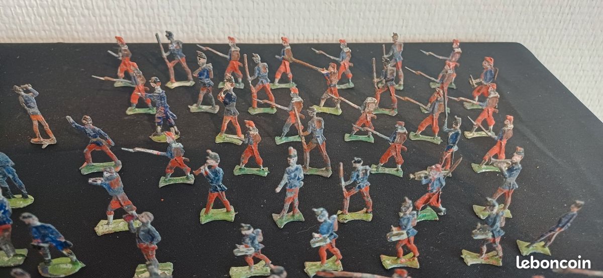 Lot Soldat Cavalier Empire Chevaux En Plomb Ancien