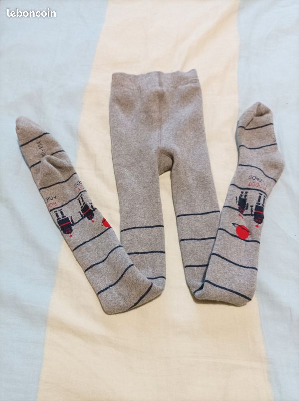 4A collants gris chauds neuf motif robot garçon (image 2)