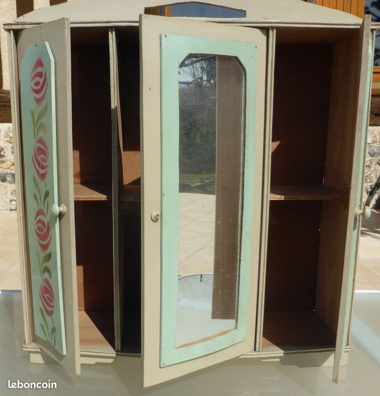 JOUET ANCIEN MEUBLE de Poupée Grande armoire en bois EUR 75,00 - FR