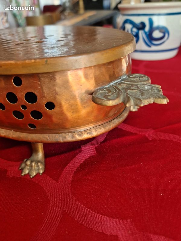 Chauffe Plat En Cuivre Réchaud Ancien - Décoration