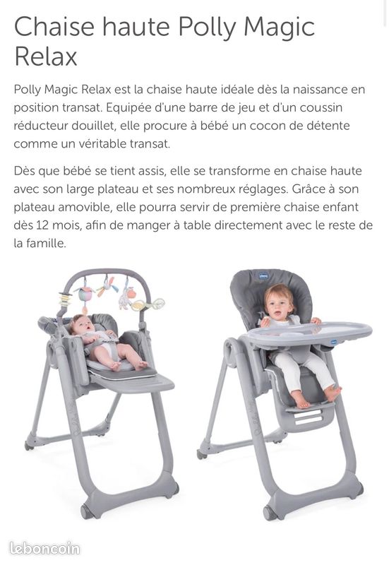 Chaise Haute Chicco Polly MagicRelax (image 1)