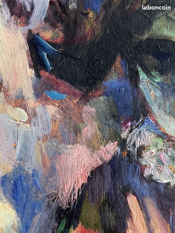 « Arlequin » par Alfred Tinsel (1920 - 1989) peinture à l’huile 3F signée et datée 1956 (image 11)