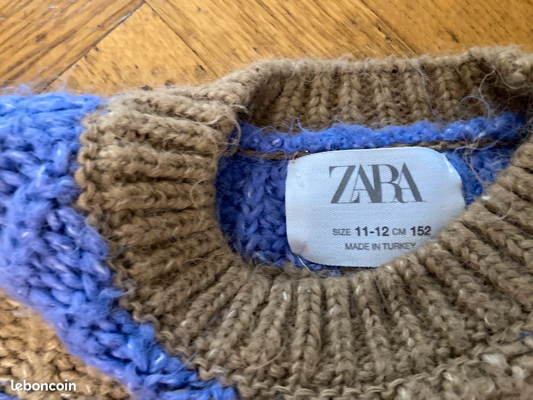 Pull ZARA 11/12 ans 152 cm 5% laine haut top maille gilet (image 2)