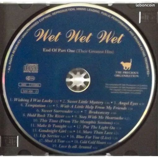 CD Album - End of part one - their greatest hits - Wet Wet Wet (image 2)