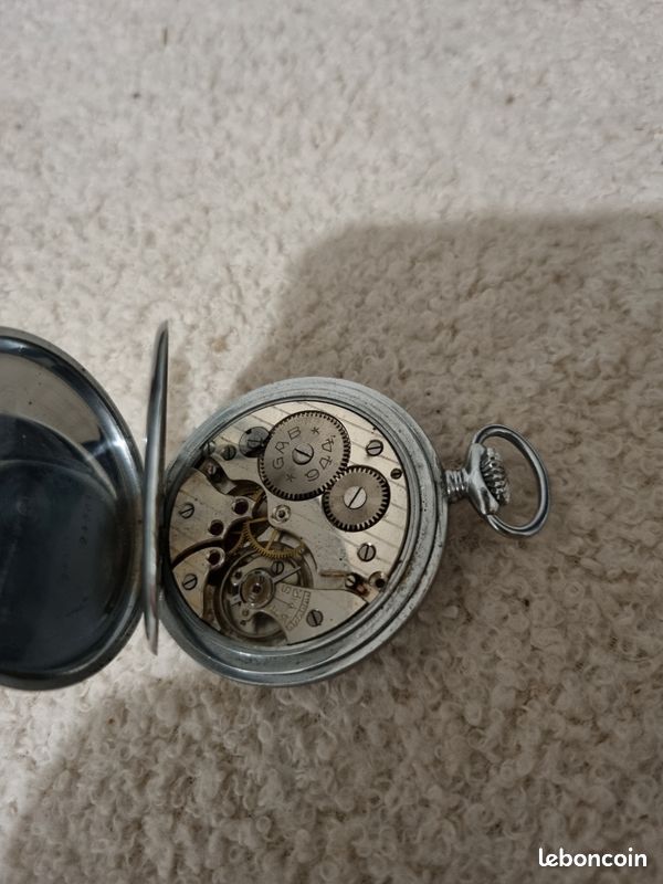 Montre de poche GAB – Années 1930 – Fonctionne parfaitement – Style Dodane (image 2)