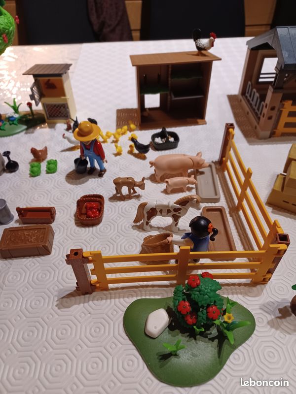PLAYMOBIL Vintage Ferme 3500 (1978) - Tracteur, Fermier, Pot à Lait - Occasion Boîte