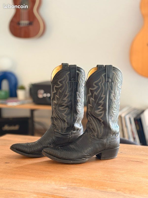 Bottines Vintage Homme Années 70 En Cuir Gris - Pointure 40,5, Marque Shalako