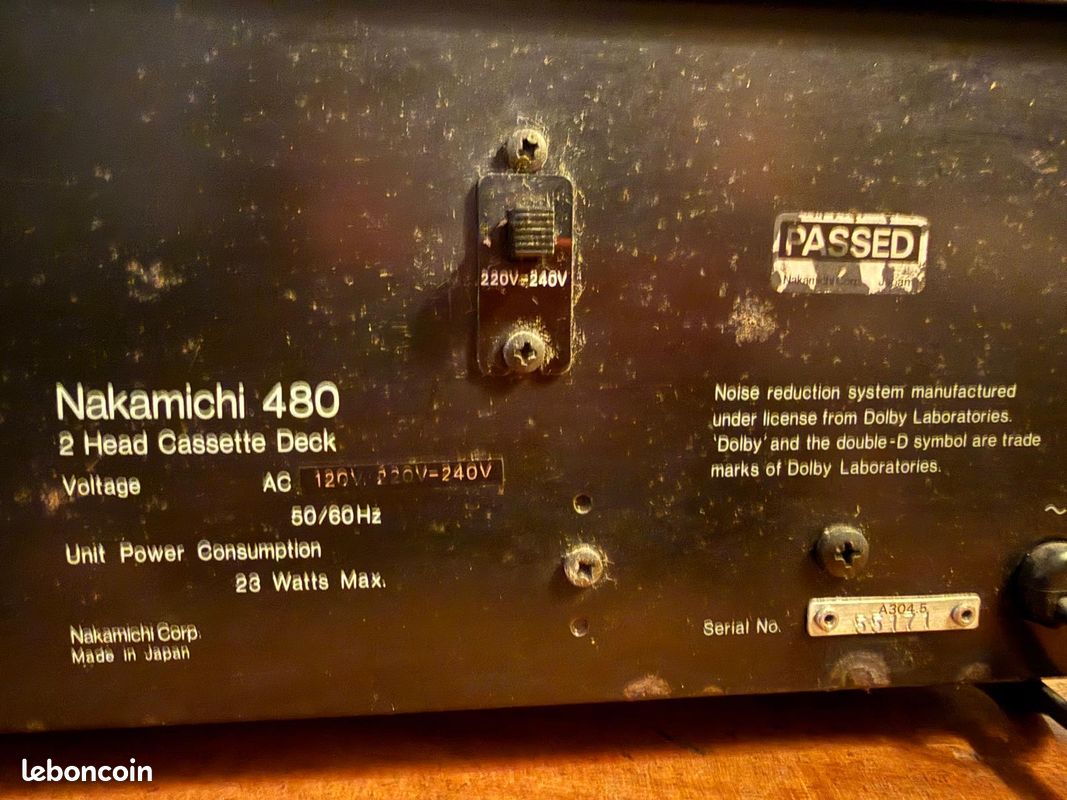 Platine lecteur cassette Stéréo Nakamichi 480 Noire