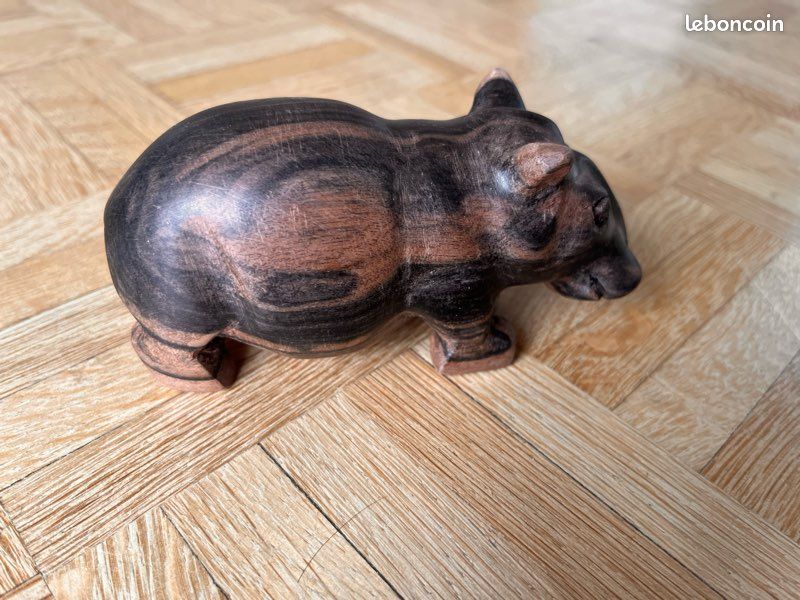 Hippopotame Africain en bois (image 2)