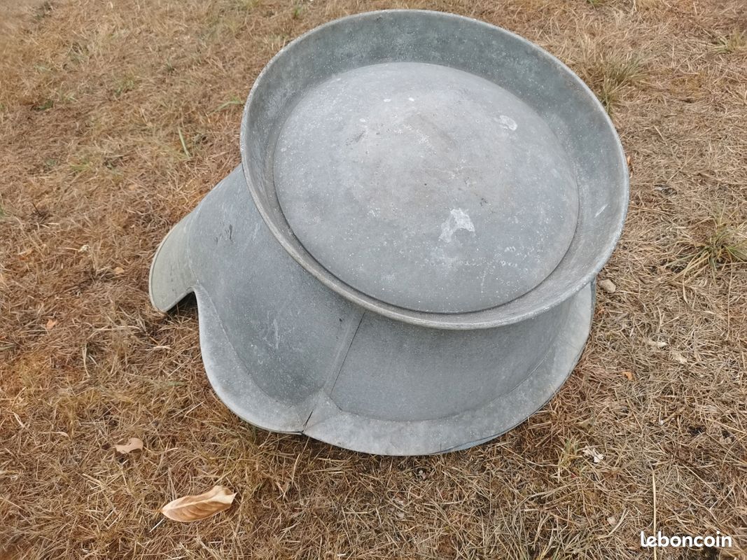 Ancienne grande baignoire de bébé en zinc (image 4)