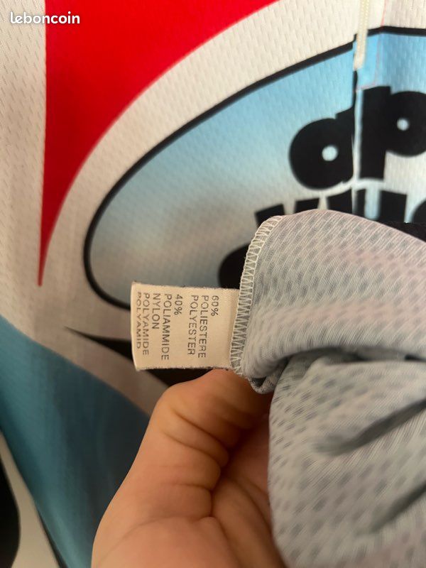 Maillot cycliste rétro St Raphael Geminiani Quinquina à manches courtes et fermeture