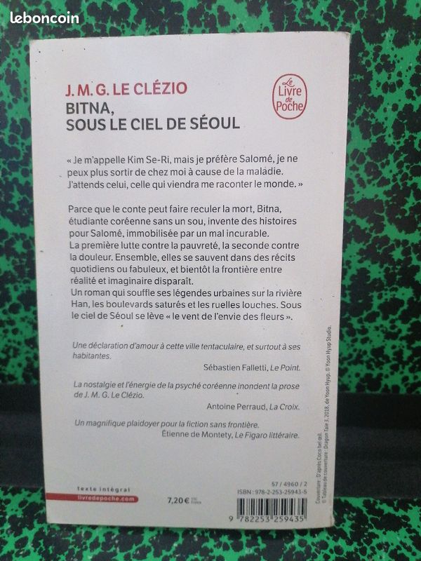 "Bitna, sous le ciel de Séoul" Le Clézio (le livre de poche) (image 3)