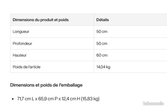 Lot de 2 tables de chevet ou tables d'appoint non déballées Tribesigns aspect bois (image 7)