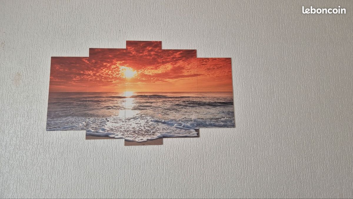 Tableau triptyque soleil couchant (image 1)