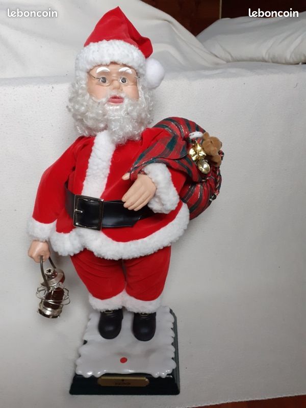 Grand Père Noël Vintage 60 Cm Avec Bras Articulés, Figurine Décoration Noël Rétro Années 60-70