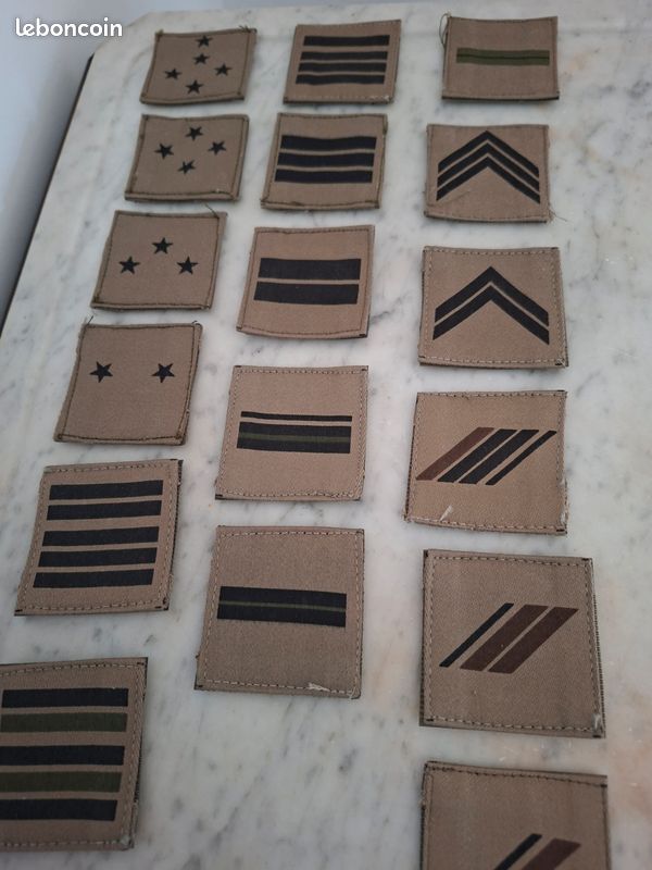 Lot gratons de combat - galon de combat - de soldat de 1ere classe a general d'armee (image 3)