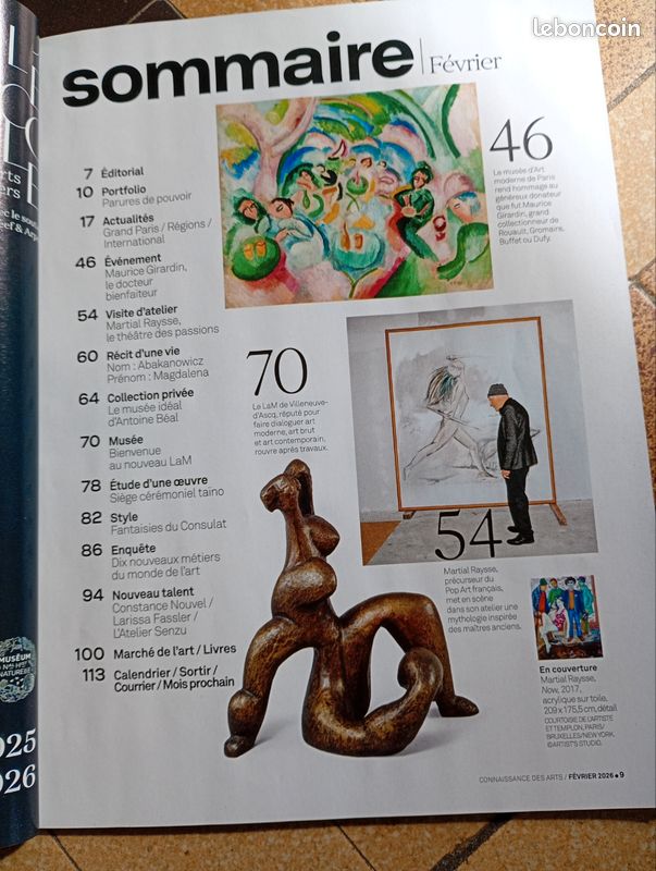 Lot magazine Connaissance des Arts (janvier février 2026) (image 3)
