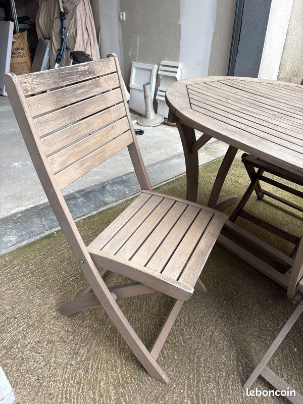 Table en bois de jardin excellent état + 5 chaises (image 4)