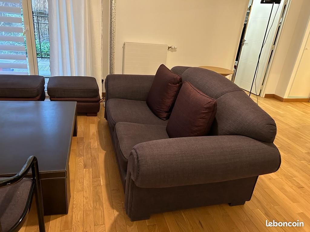 Ensemble de deux canapés et deux fauteuils/poufs (image 1)