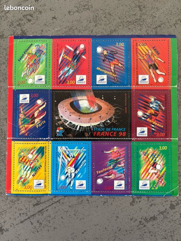 Livre Timbre 1998 coupe du monde footix