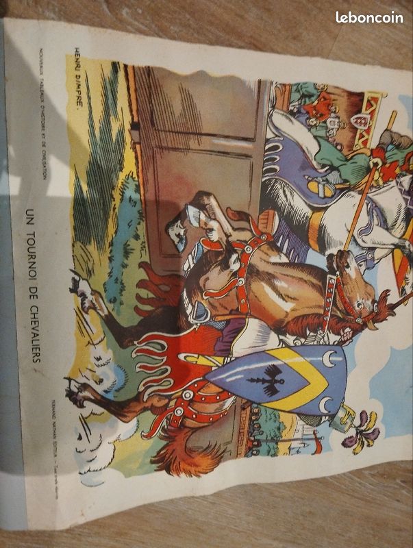 Affiche ancienne d' école de chevaliers d Henri Dimpre (image 3)