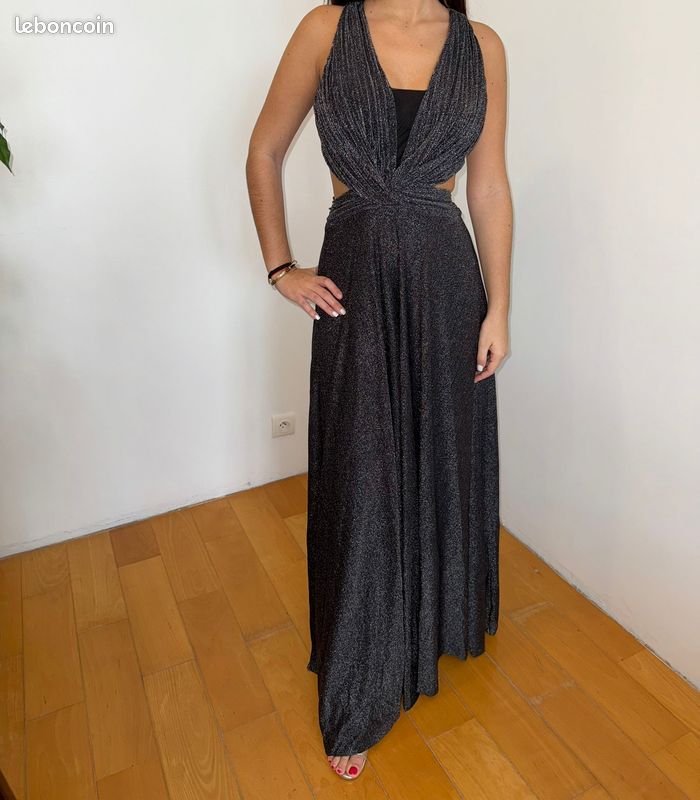 Robe de soirée grise pailletée taille 36-38 (image 5)