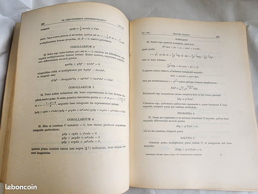 Livre Commentationes Analyticae - Leonhard Euler - Volumen Prius - 1936 (image 16)