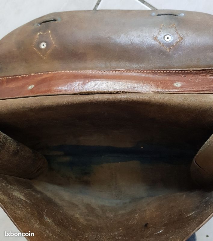 Cartable en cuir d'écolier vintage (image 3)