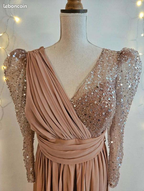 Robe de soirée rose poudrée (image 2)