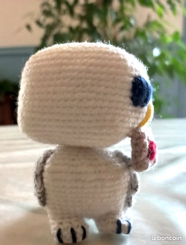 Amigurumi doudou Pop chouette Edwidge d'Harry Potter avec tête pivotante fait main au crochet (image 11)
