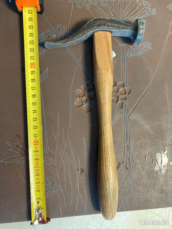 OUTIL ANCIEN, N° 10 marteau de CORDONNIER à 2 TETES acier forgé