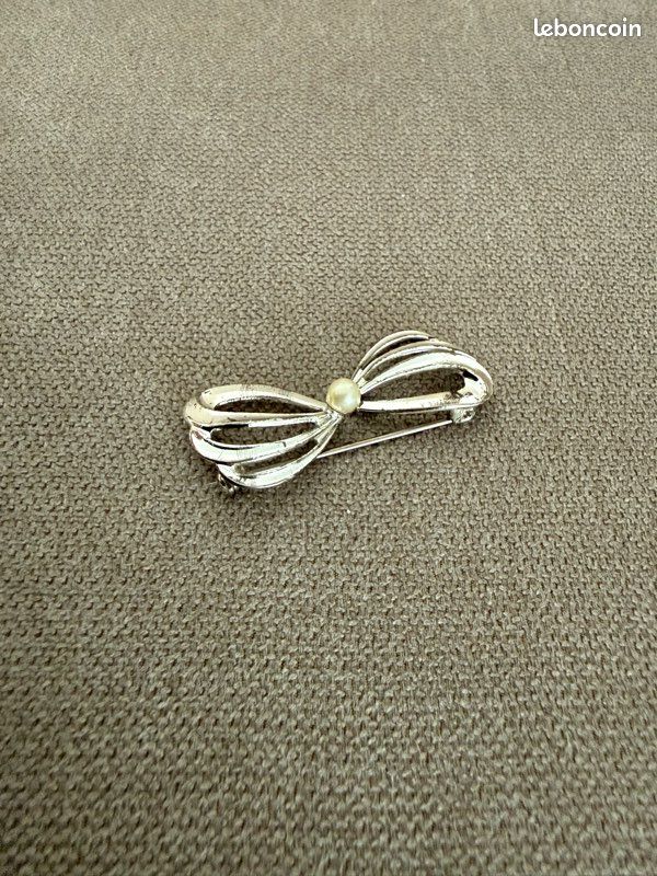 Broche Ancienne Art Déco/Art Nouveau En Argent Massif 925 - Motif Nœud, Authentique
