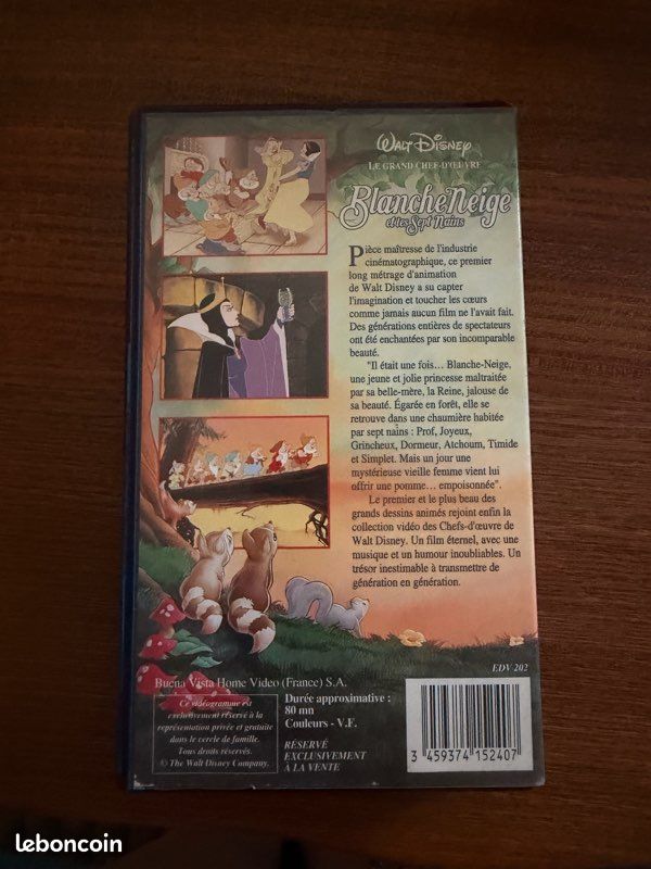 Cassette VHS Blanche neige et les sept nains (image 2)