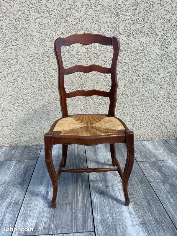 Chaises bois et osier (image 2)