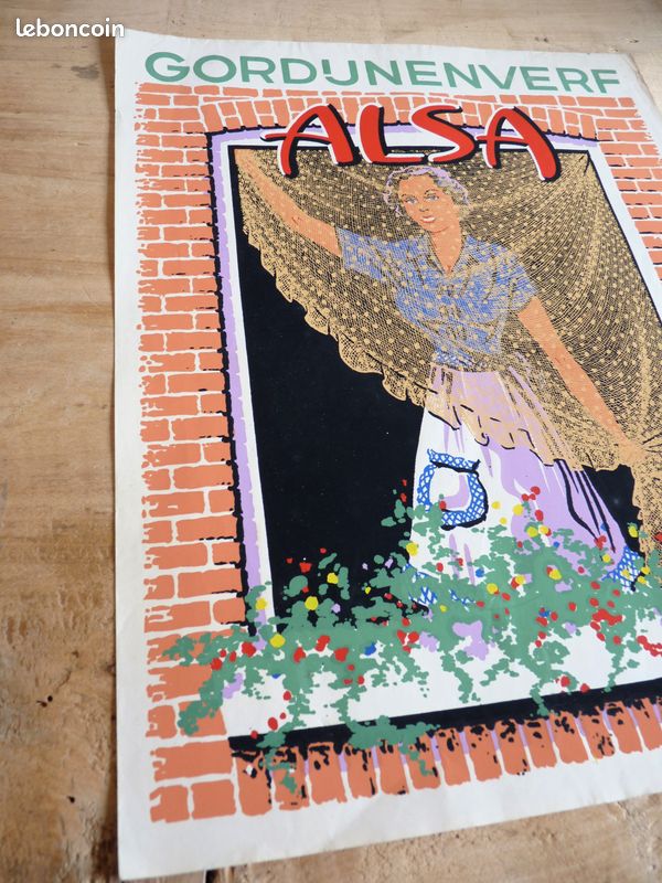 Affiche Publicitaire Vintage Alsa D'époque