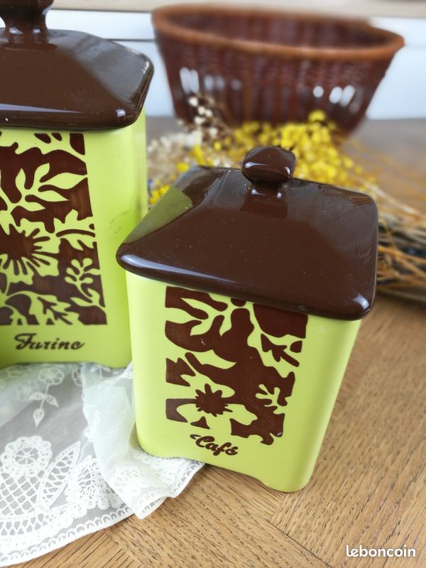 Bocaux / Pots de cuisine vintage fleurs (image 4)