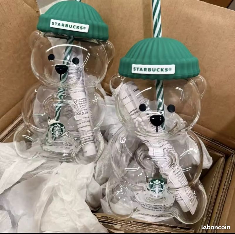 Gobelet Starbucks Bearista En Verre - Édition Limitée Avec Paille Et Reçu - 20 Oz