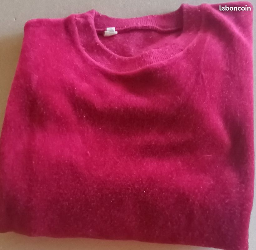 Pull vintage rouge velours garçon 12 ans des années 70pas d'envoi (image 7)