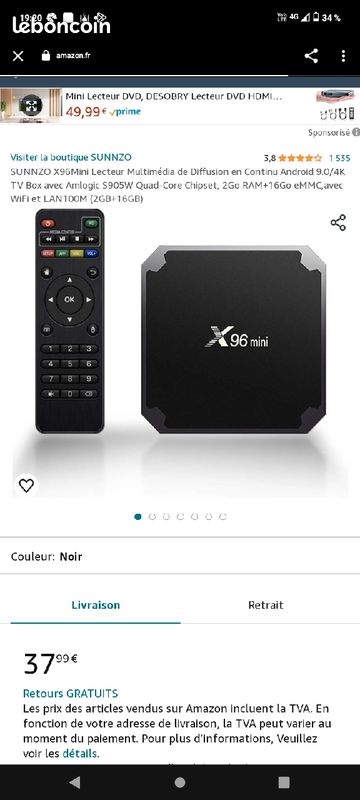 Télécommande de Remplacement pour boîtier TV, contrôleur Universel de boîtier TV pour Android x96 / x96mini / x96w, identique à l'original (image 3)