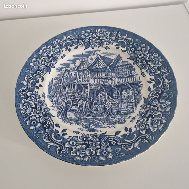 Assiette plate bleue Ironstone 17th Century England (image 1)