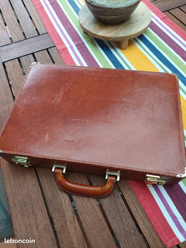 Attaché case vintage cuir (image 1)