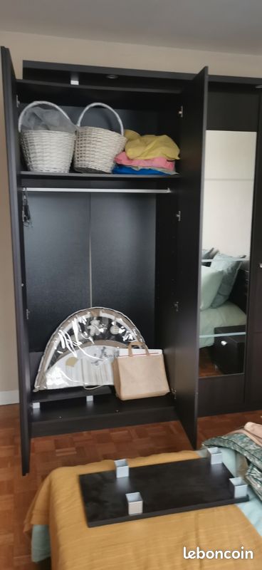 Ensemble chambre armoire lit commode table de chevet (image 15)