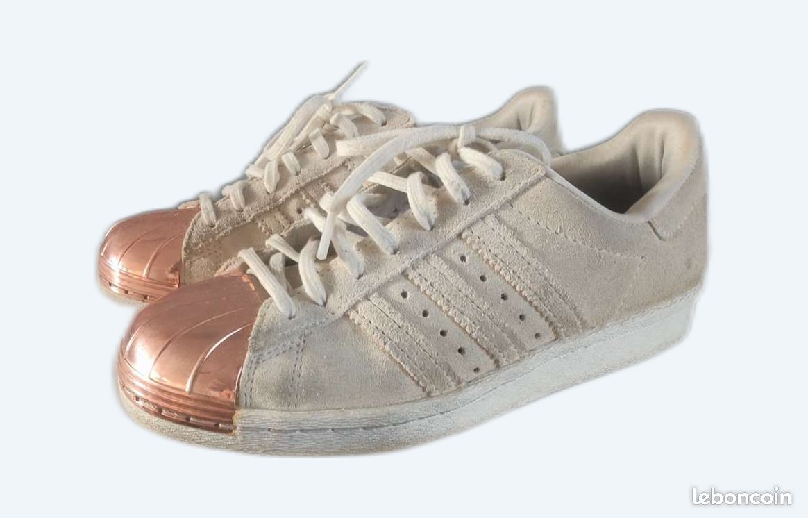 Basket Adidas Superstar Metal Toe Rose Chaussure Femme Tenis - Main Image