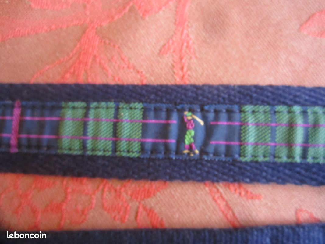 Ceinture tissu écossais et sangle brodé jouer de golf (image 4)