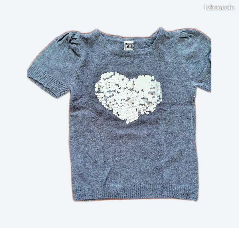 DESIGN - Pull élégant à col ras de cou - Gris