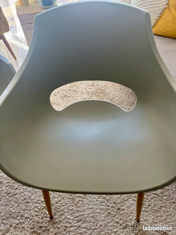 Lot de 2 chaises scandinaves gris flair avec accoudoir un (image 2)