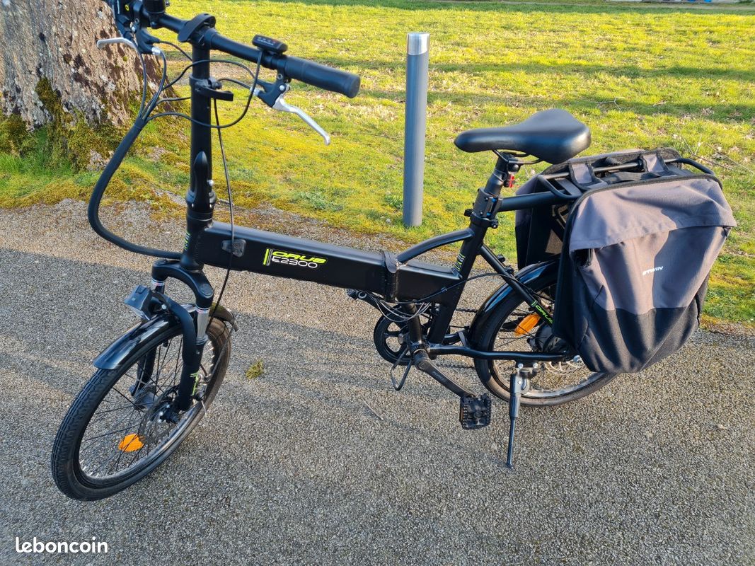 Vélo orus E2300 électrique et pliant NEUF, un porte bagage, 2 sacoches et pompe (image 2)