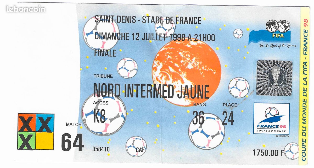 Coupe du monde 1998 La finale France / Brésil DVD - DVD